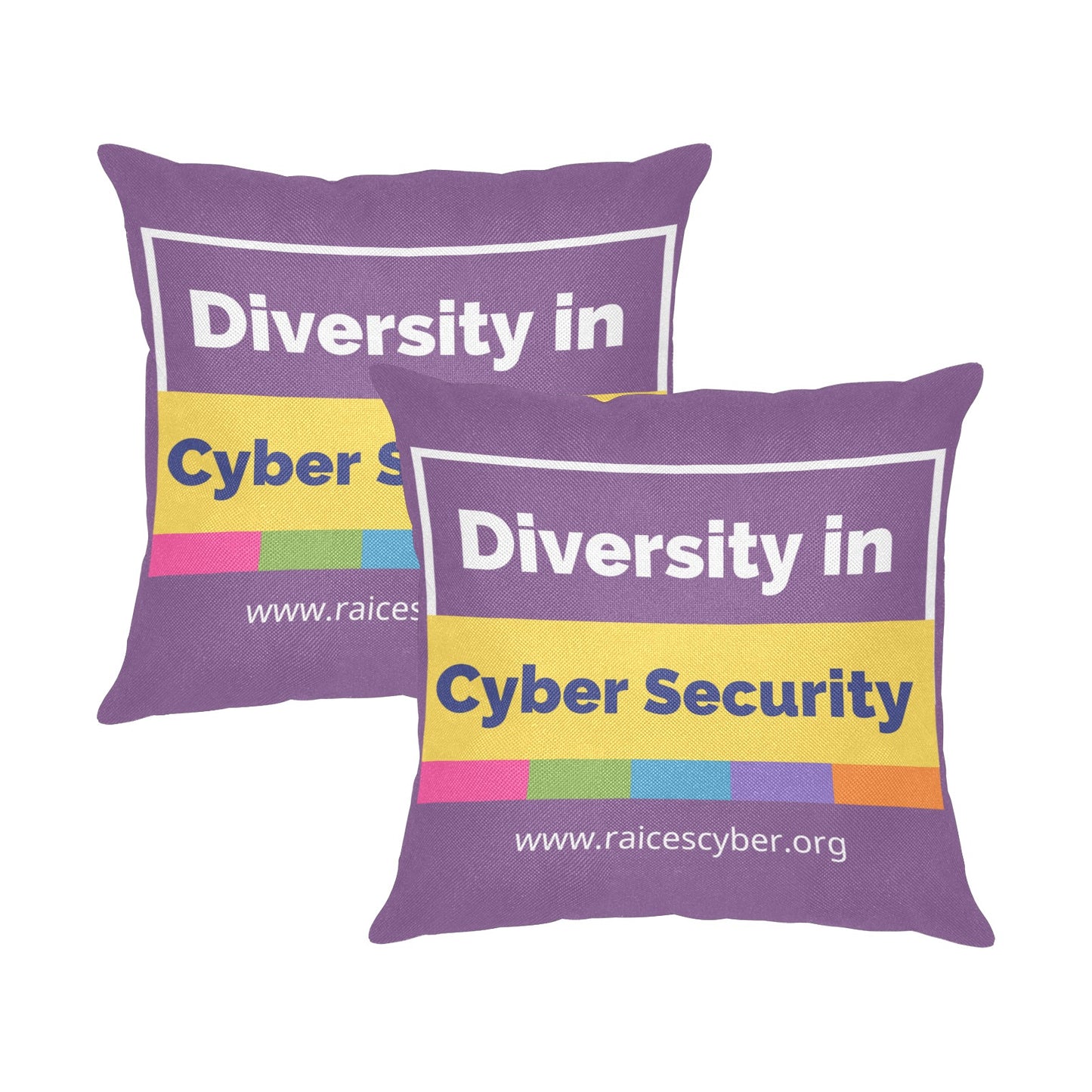 Diversity in Cyber Linen Zippered Pillowcase 18" x 18"(One Side & Pack of 2)