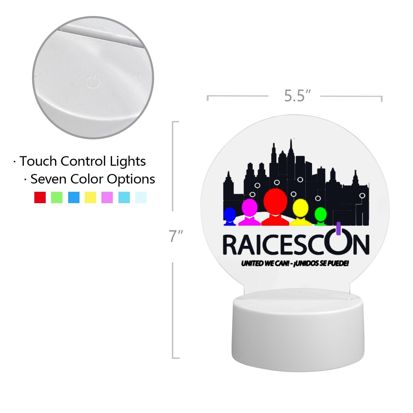 RaicesCon Light Round Photo Lamp - UV Printing