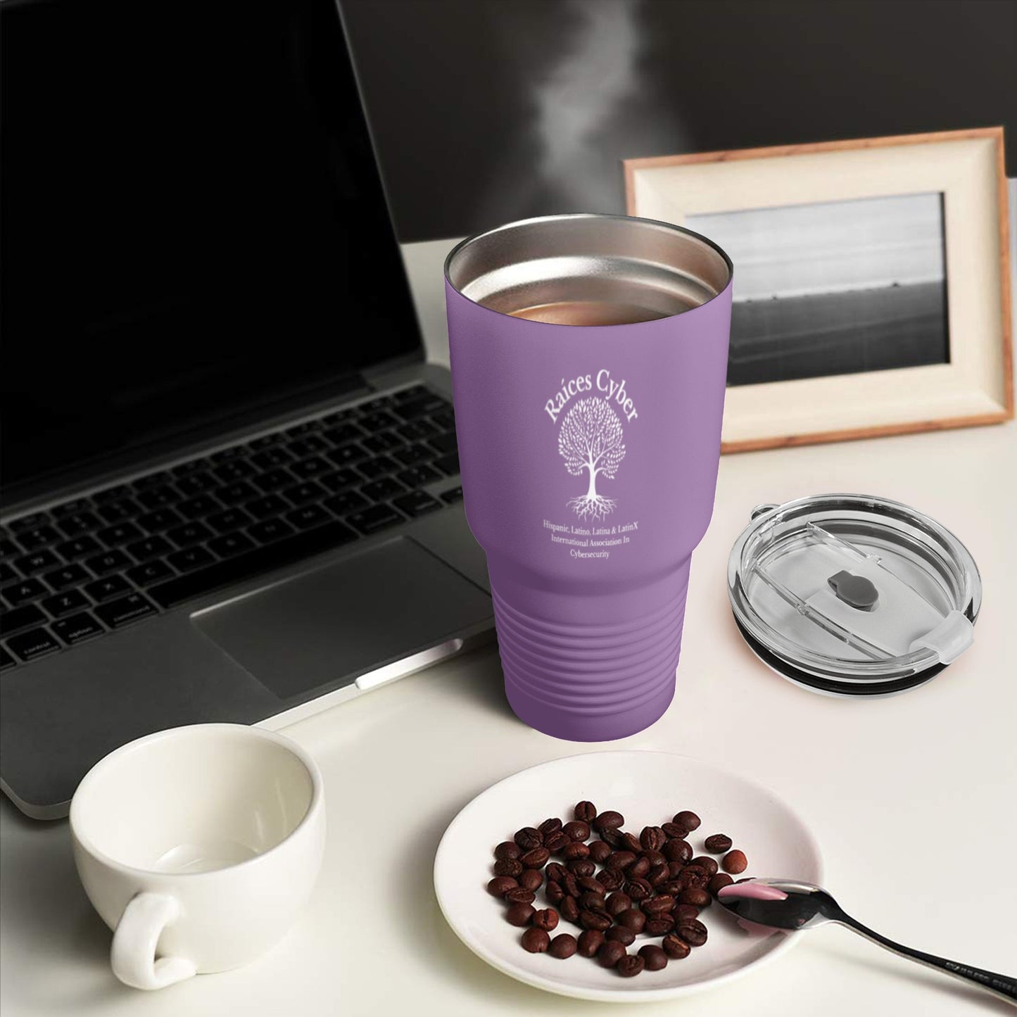 Raices Purple Tumbler Insulated Stainless Steel Tumbler (30oz ）