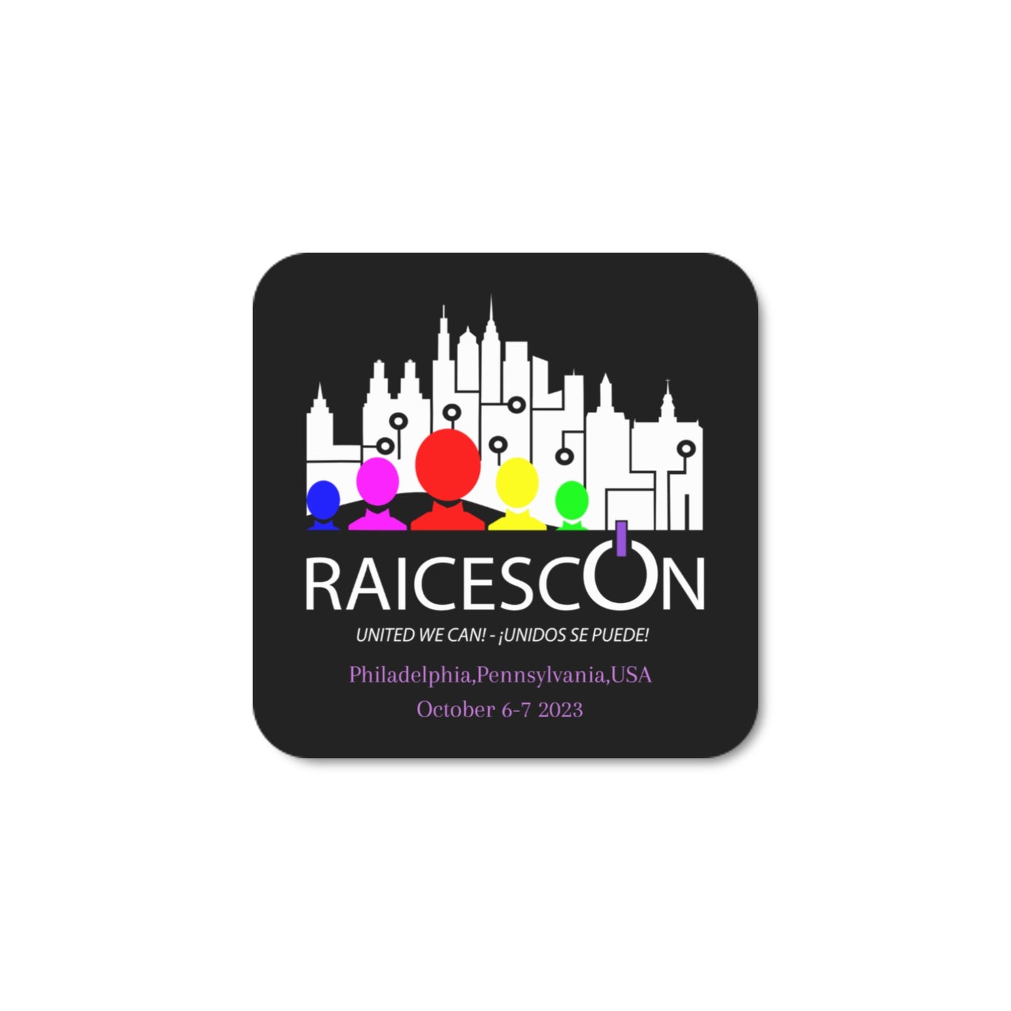 RaicesCon Black Magnet Custom Fridge Magnets(3.54" x 3.54")